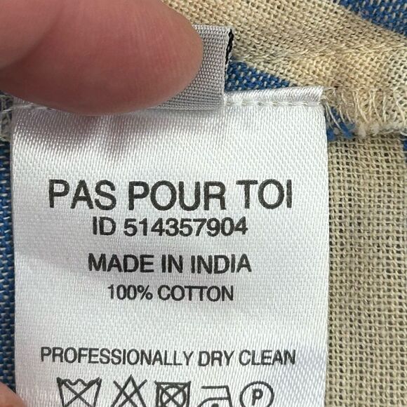 Dodo Bar Or Cotton shorts with pom-pom detail Striped Blue and Cream - Picture 7 of 10